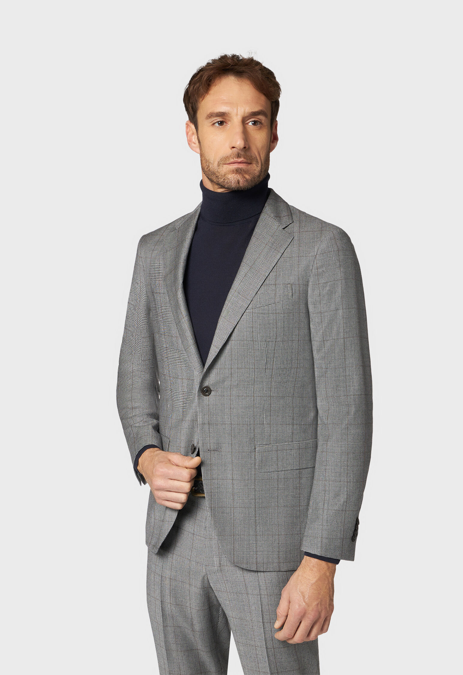 100% virgin wool B-Line suit in Dark grey: Luxury Italian Suits 