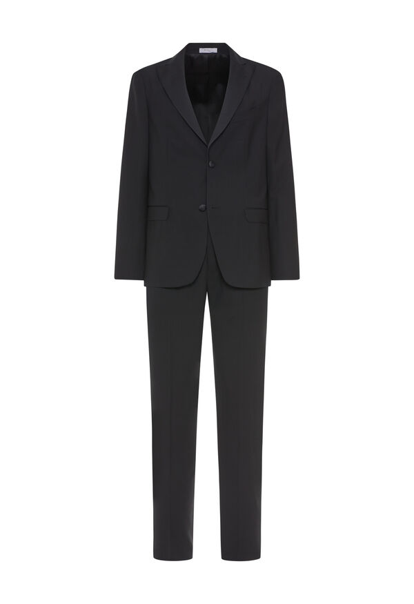 Boglioli Men's Suits - Linen, Silk and Cashmere| Boglioli® Milano - Black  100% virgin wool tuxedo K-Jacket suit