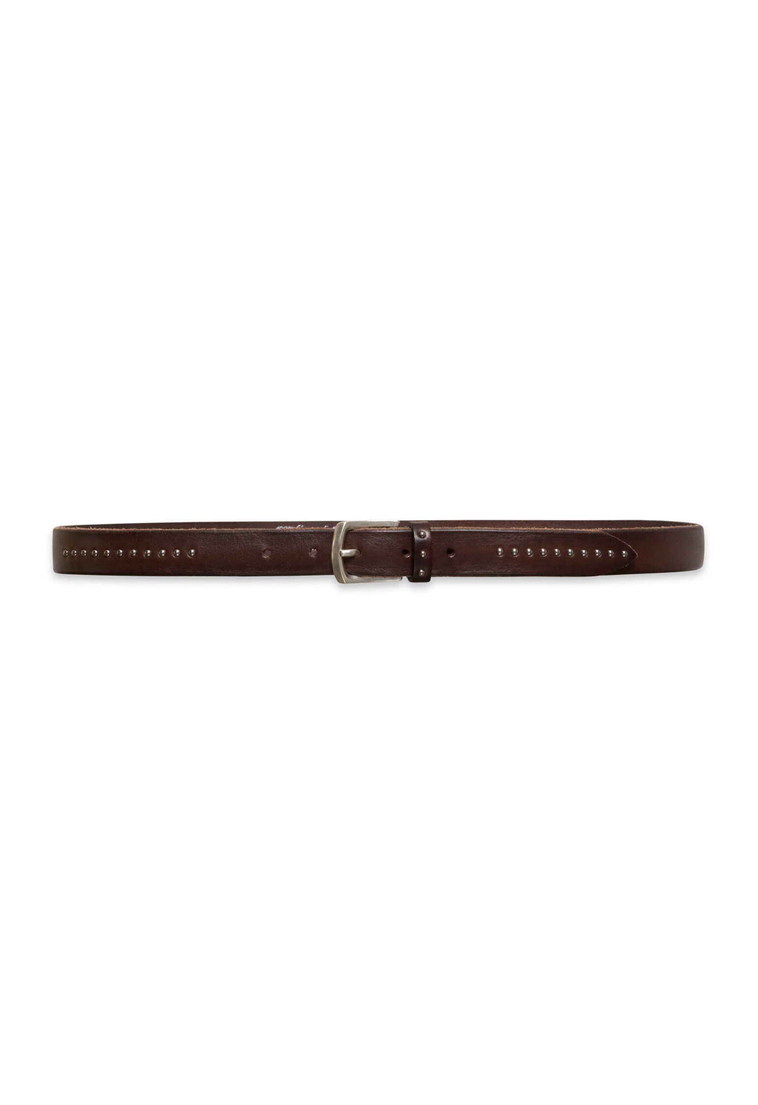 Dark brown 100% leather belt