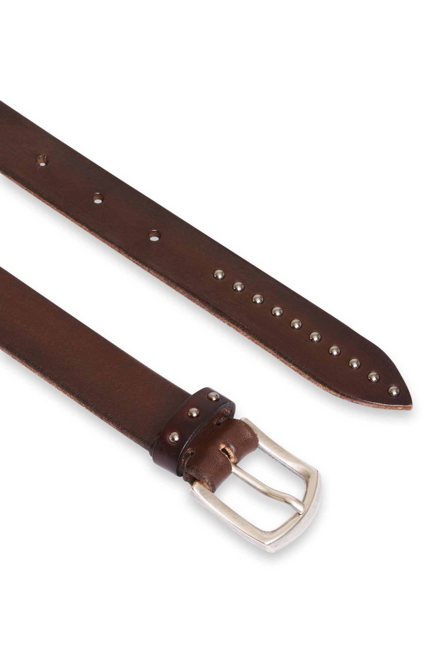 Dark brown 100% leather belt