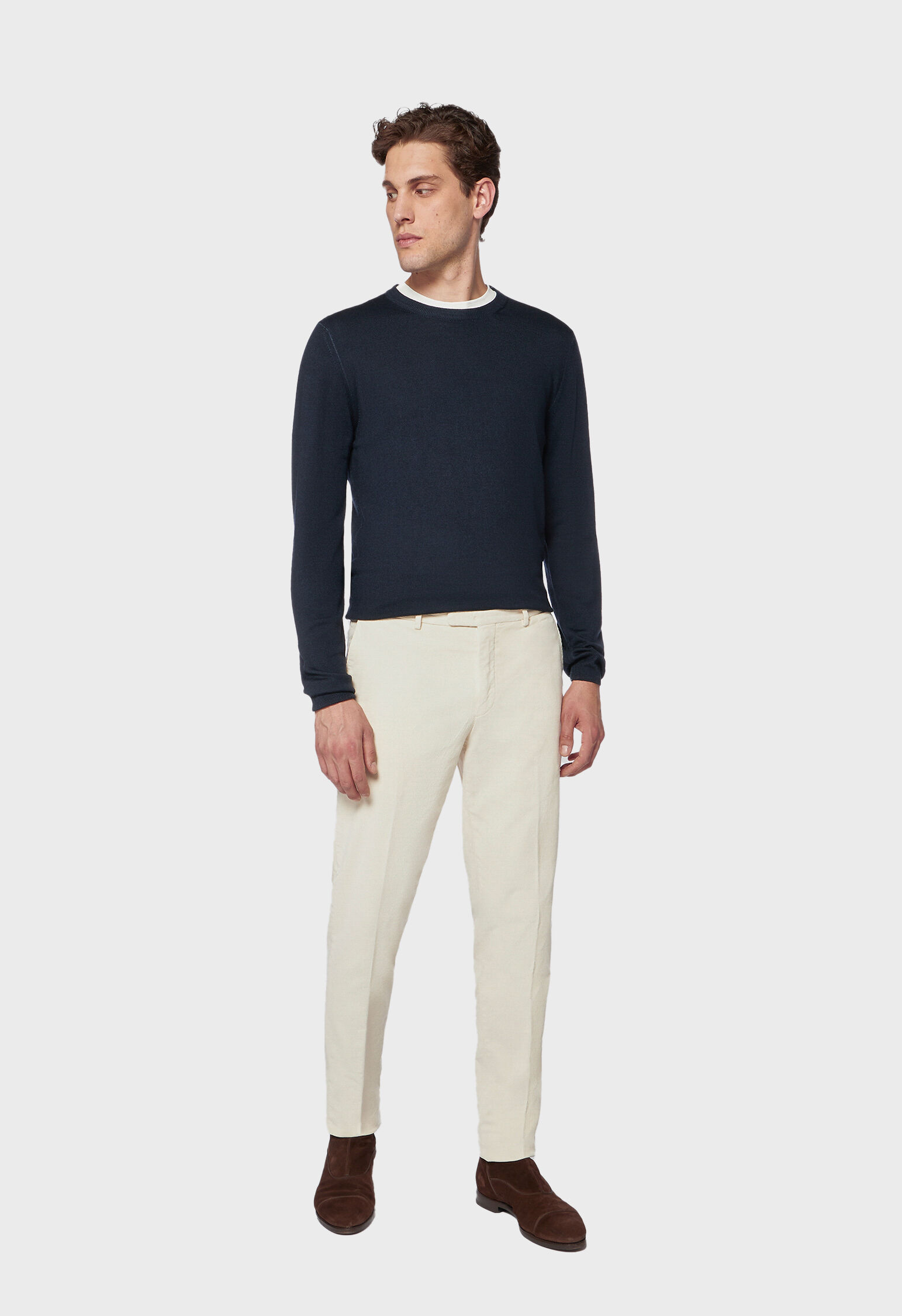 Loro Piana Off-White Corduroy Trousers by Knot Standard