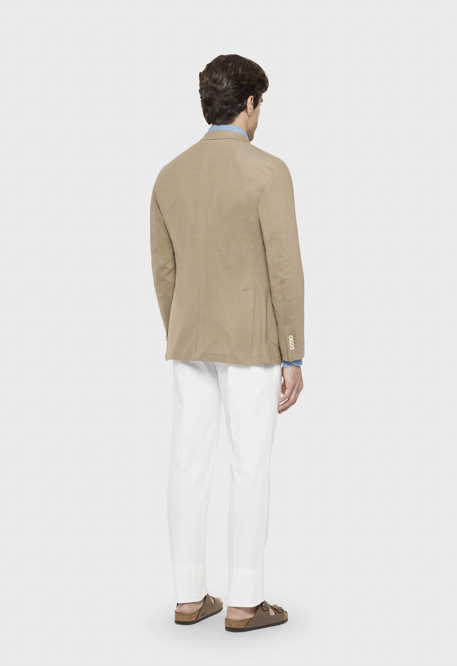 Beige cotton jersey K-Jacket in Beige: Luxury Italian Jackets for