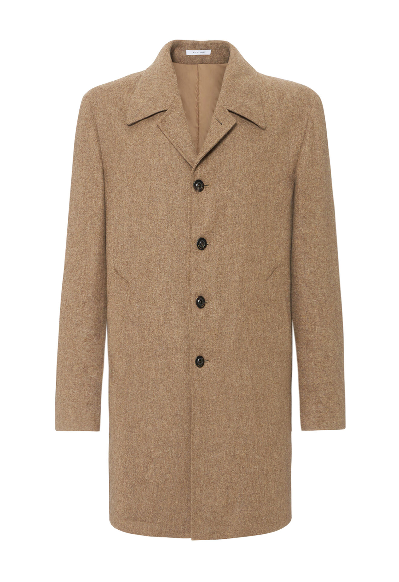 100% Virgin wool Duster coat with technical padding in Brown: Luxury  Italian Coats for Men