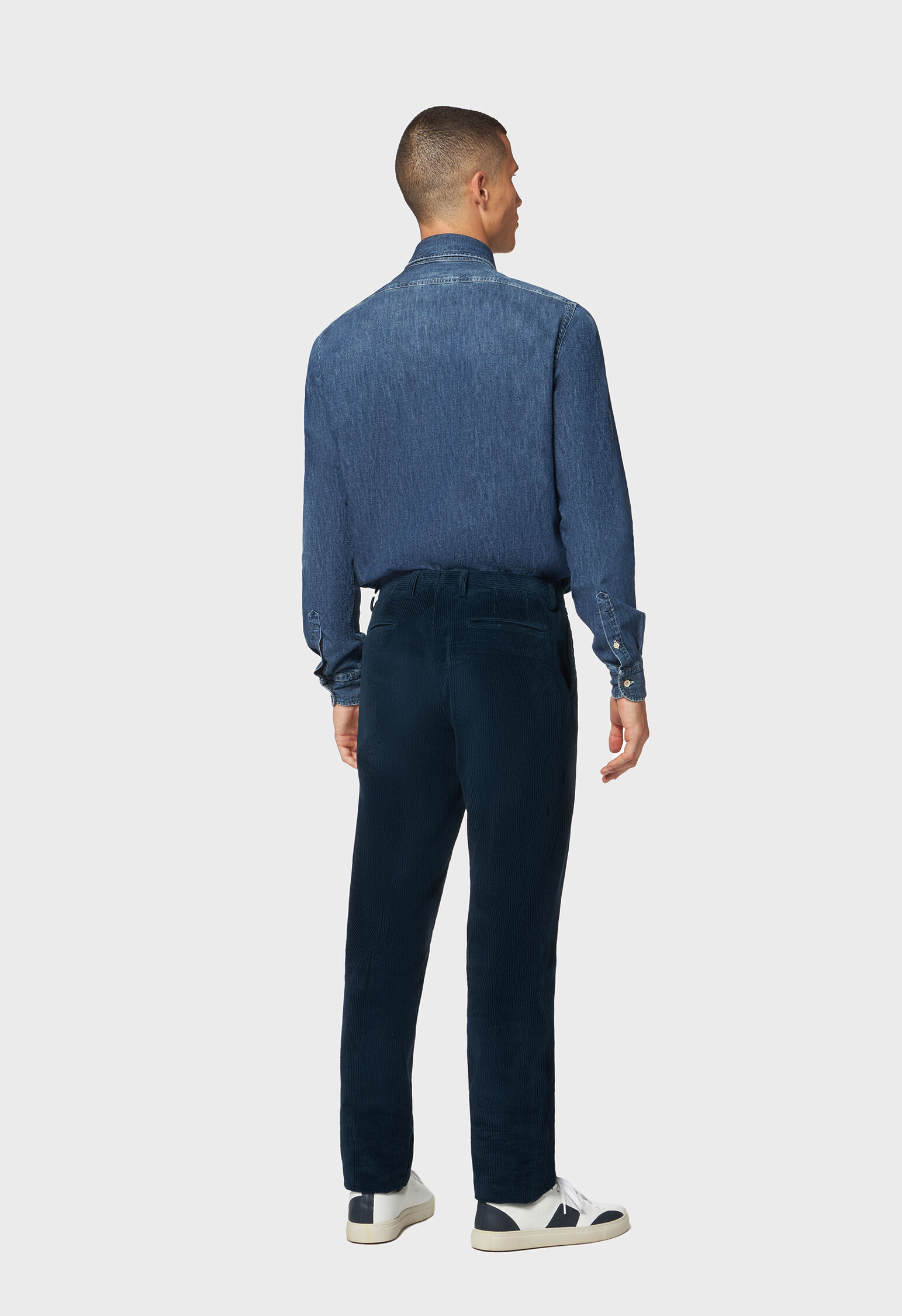 PML Corduroy Trousers - Blue - Leffot