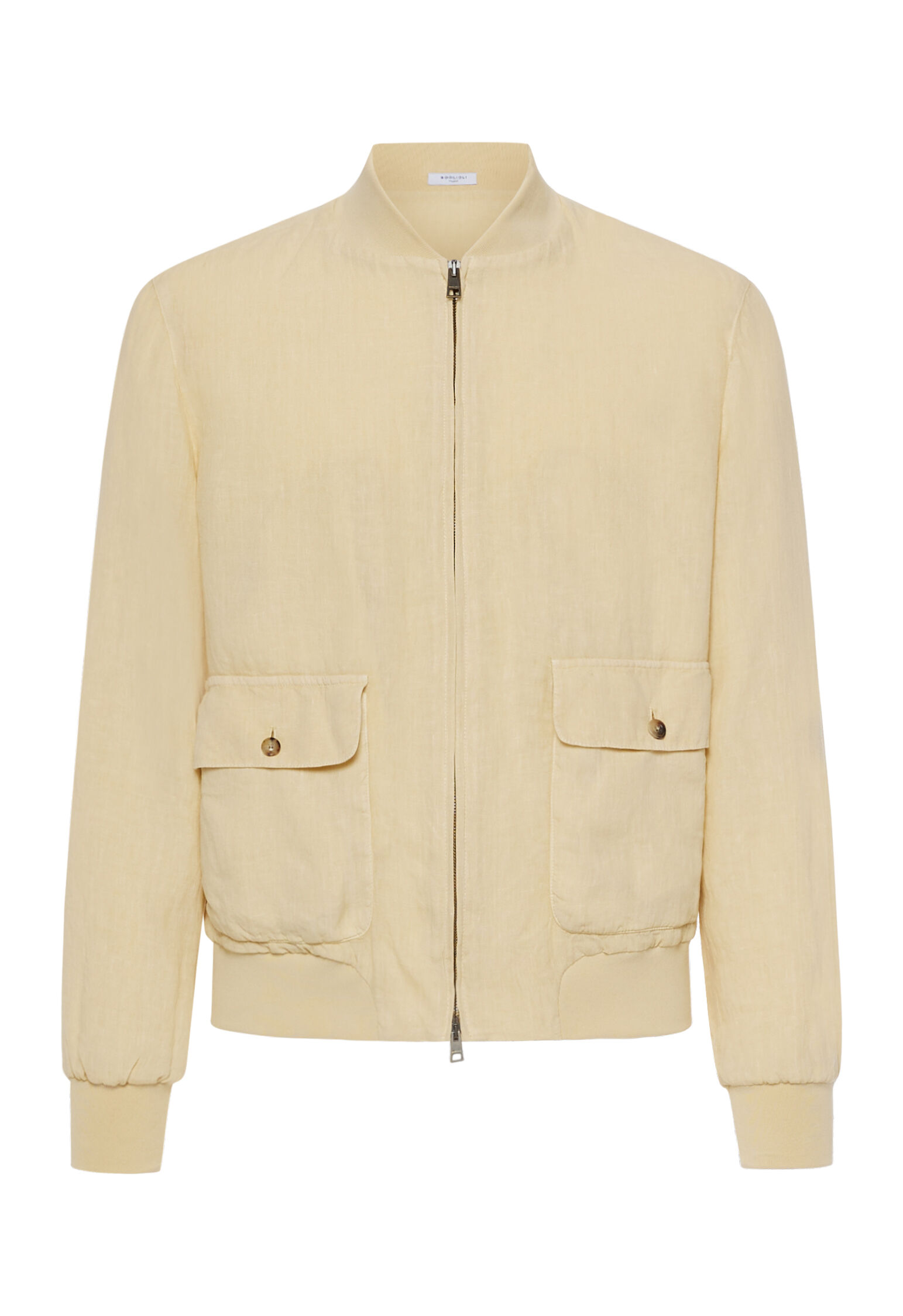 Light beige 100% linen bomber jacket in Light beige: Luxury 