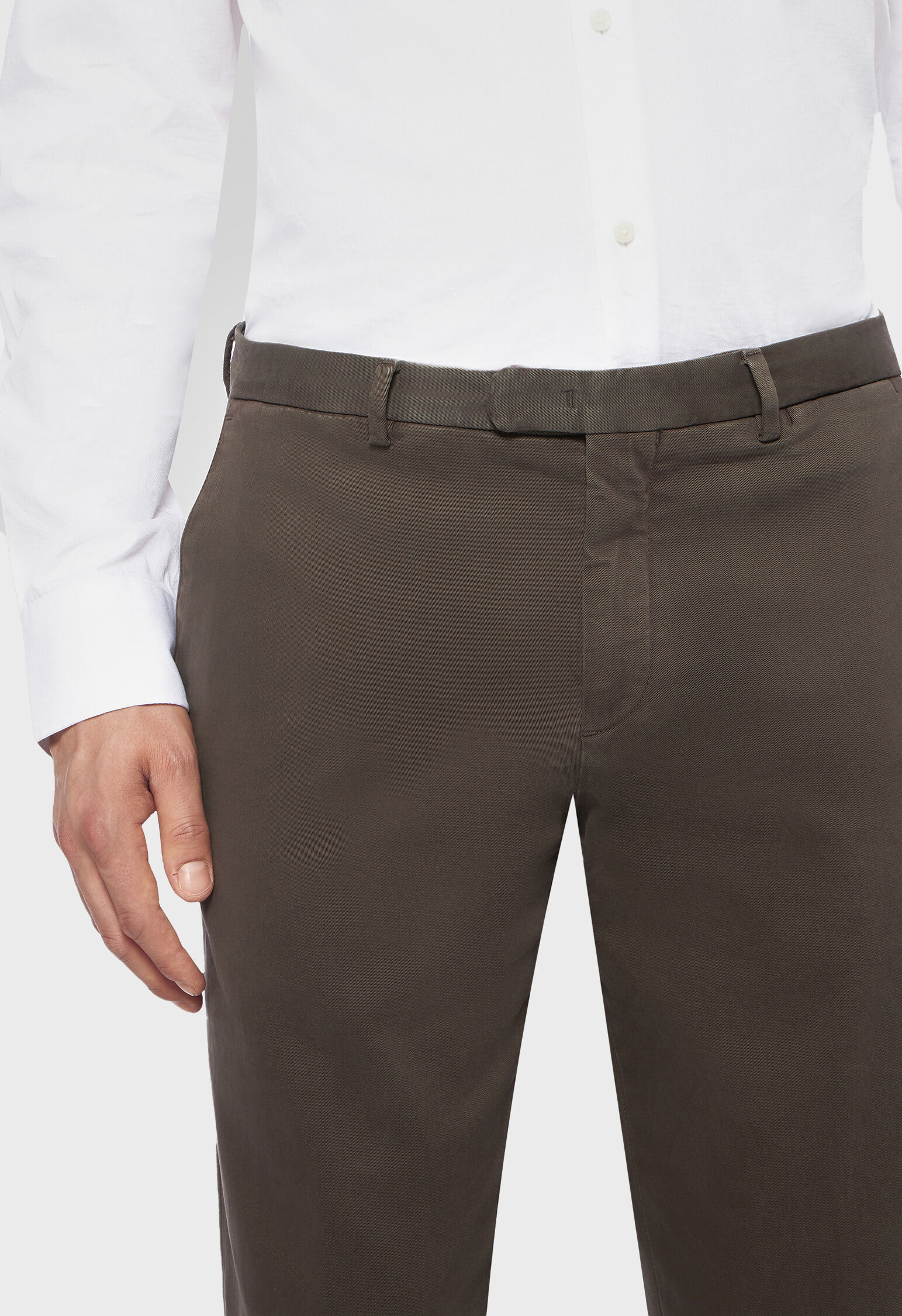 Paul and Shark Stretch Cotton Slim Winter Chino Trousers in Beige