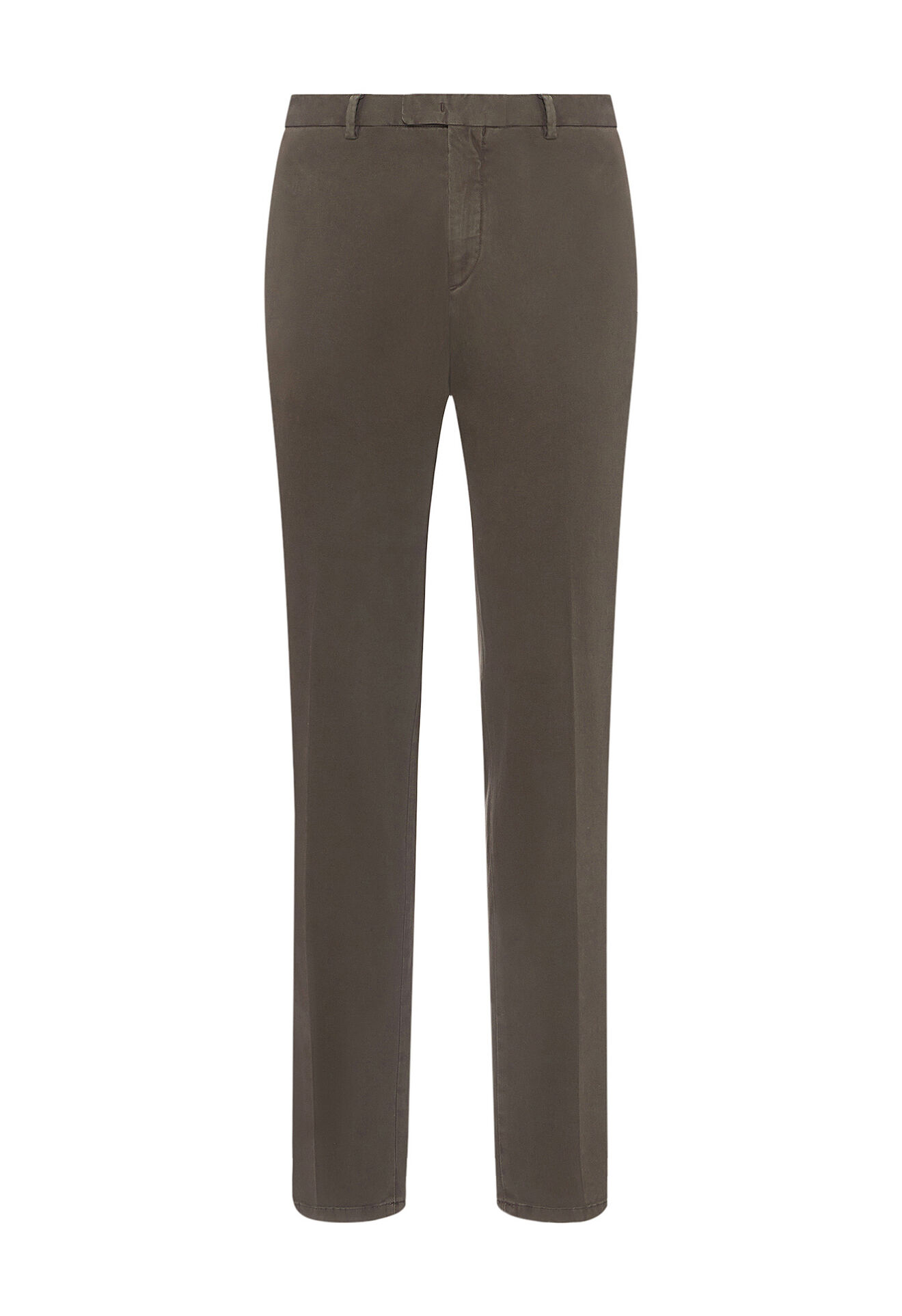 Stretch cotton trousers in Brown: Luxury Italian Trousers