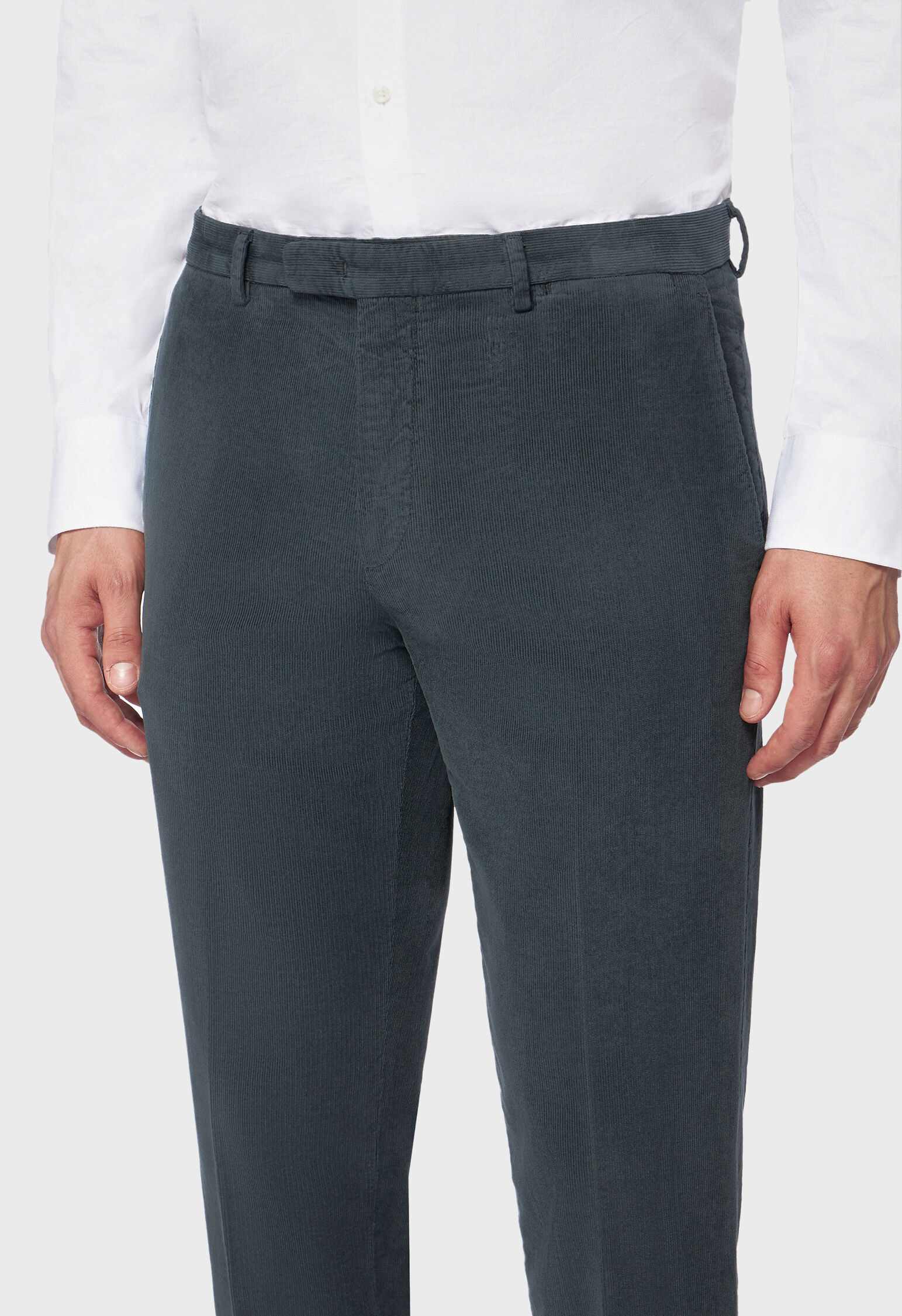 Single-pleat corduroy trousers | GIORGIO ARMANI Man