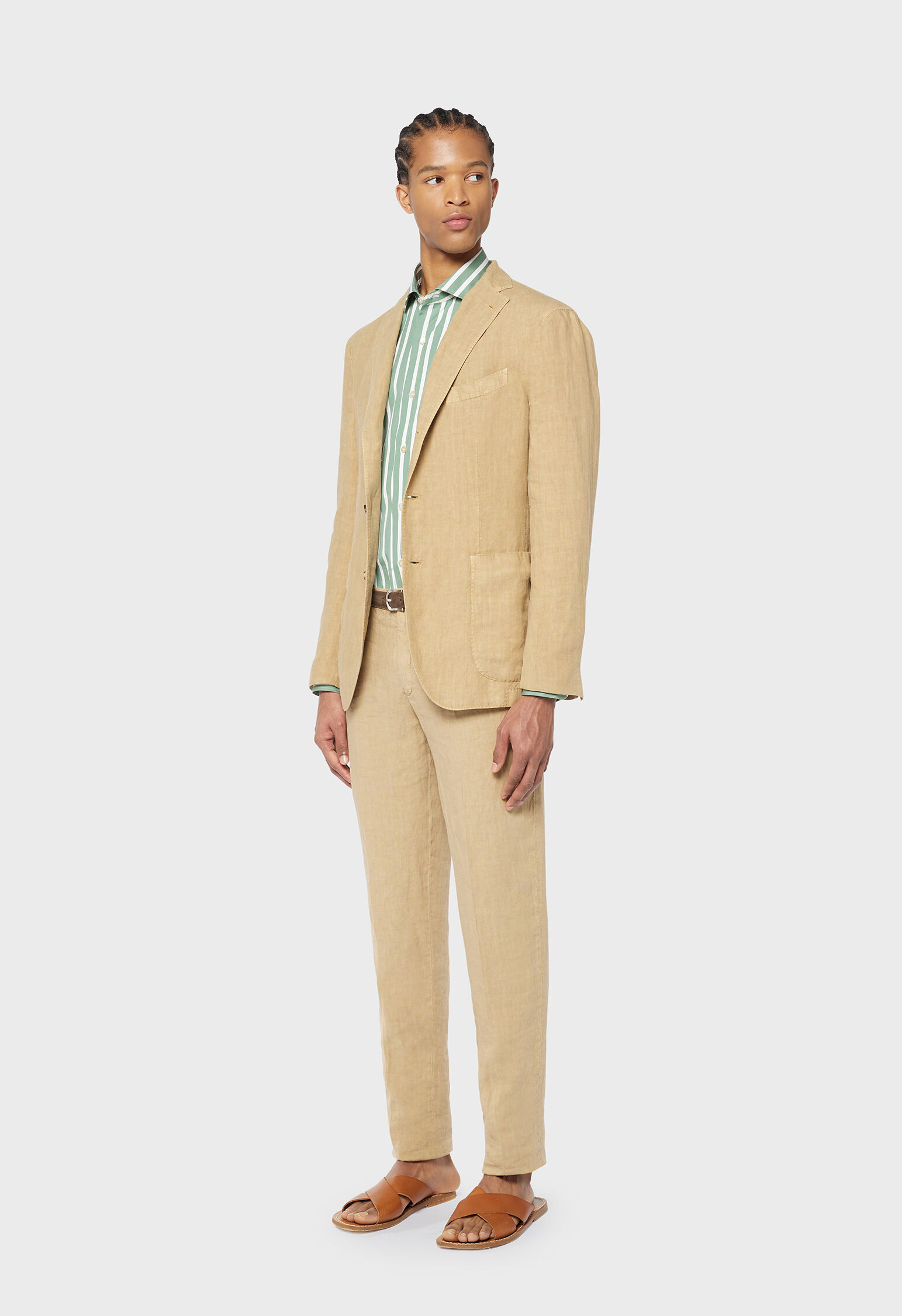 Mango straight leg tie waist linen pants in light beige | ASOS