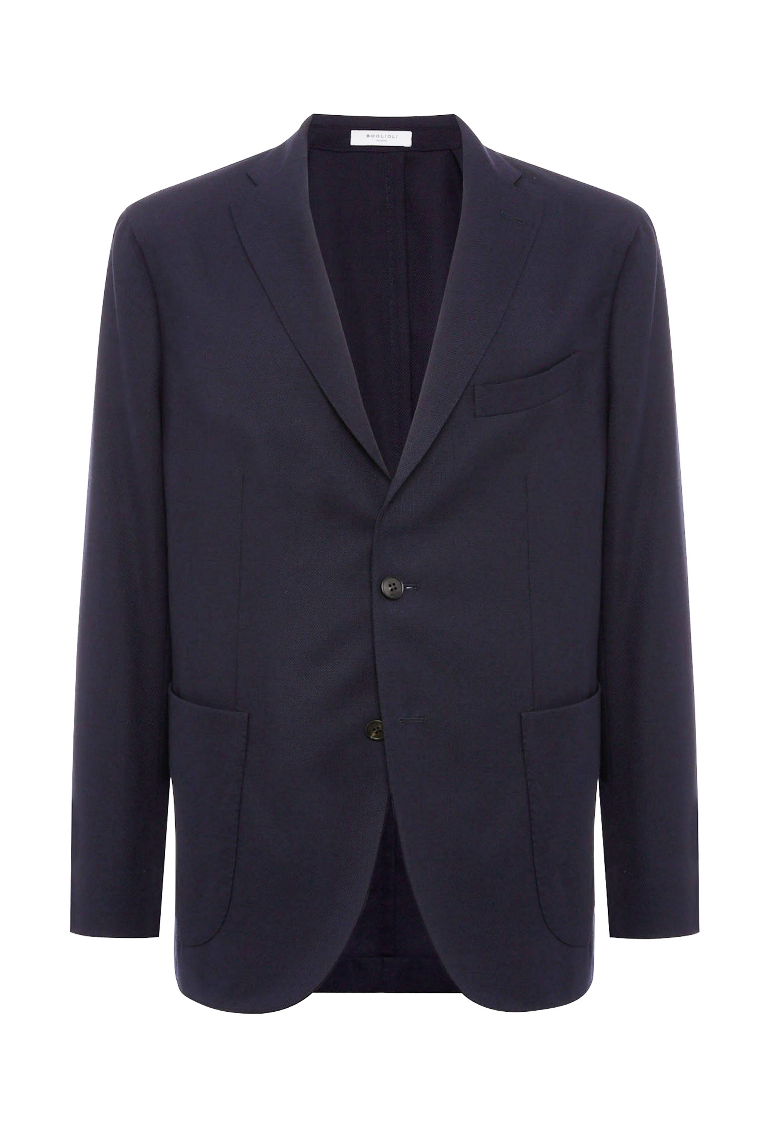 Boglioli Dark Blue 100% Wool K-jacket In Dark Blue Colour