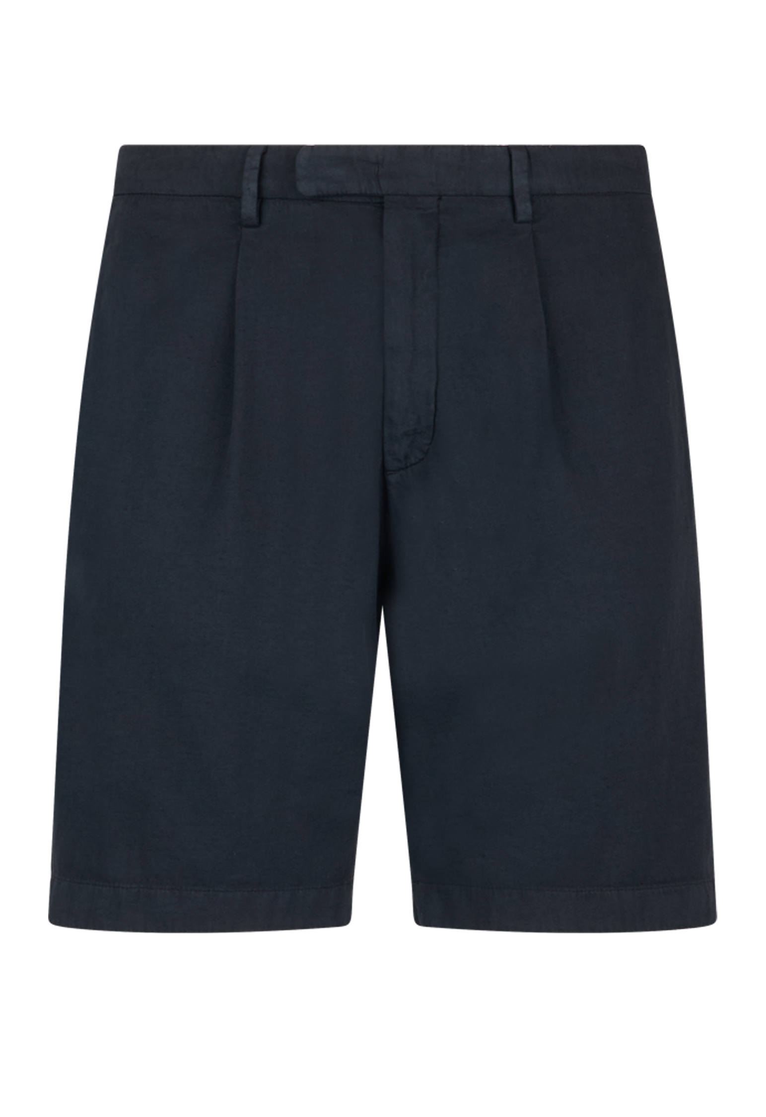 Shop Boglioli Cotton Linen Twill Pleated Shorts In Blue