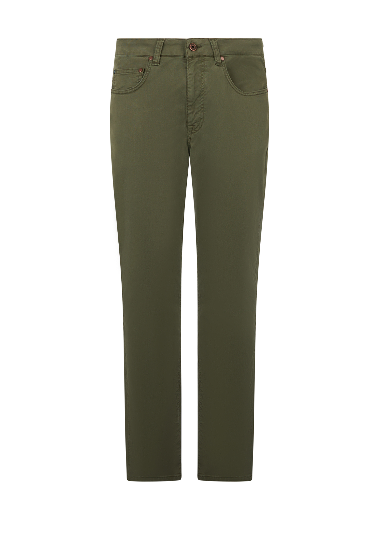Shop Boglioli Cotton Silk 5 Pocket Trousers In Green